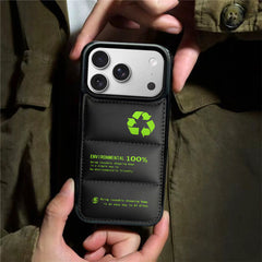 Recycled Eco Logo Puffer Phone Case for iPhone 13-17 Pro Max