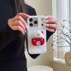 Blue-tinted winter snowman house phone case