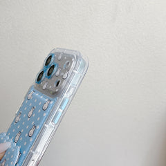 Blue and white polka dot Miffy rabbit phone case