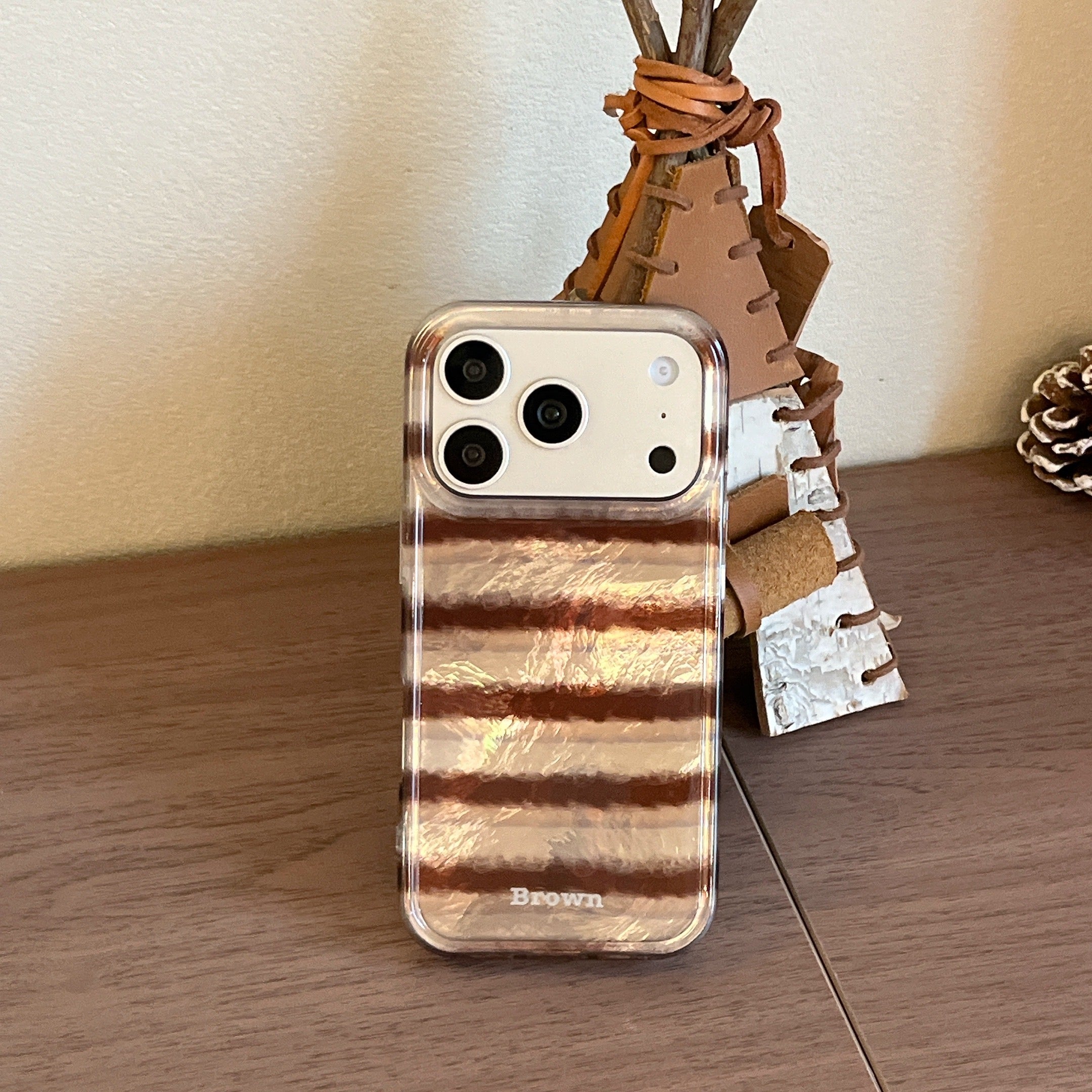 Retro autumn brown sweater pattern phone case