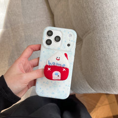 Blue-tinted winter snowman house phone case