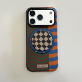 Load image into Gallery viewer, Brown, orange and blue wavy magnetic film phone case