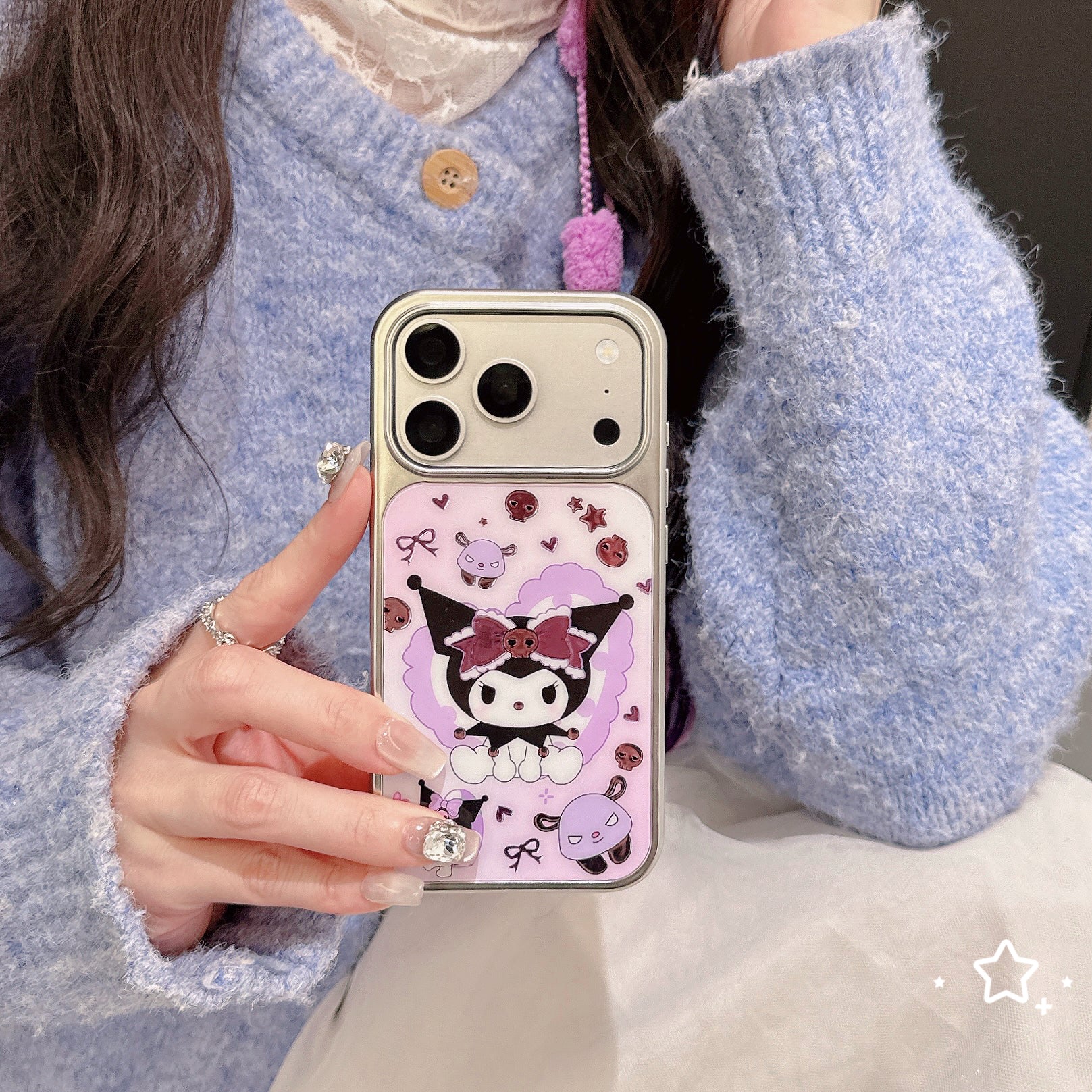 Gold-plated Kuromi phone case