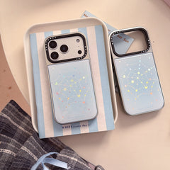 Colored gemstone spider web electroplated edge epoxy phone case