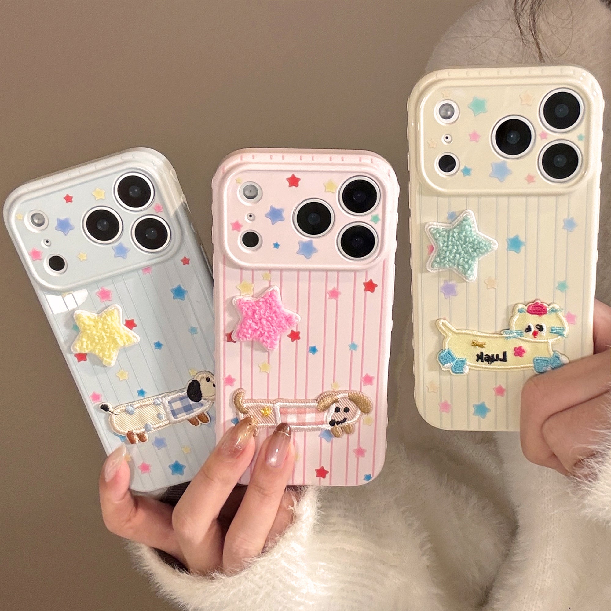 Guava Pink 3D Plush Dachshund Phone Case