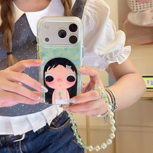 Minimalist Blue Floral Jade iPhone Case | Fresh Aesthetic Cover