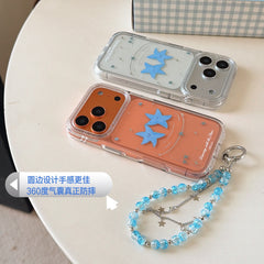 Two dancing blue star rounded phone cases