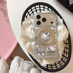 Urban B&W Graffiti Kitty Case | 360° Rotating Kickstand Cover
