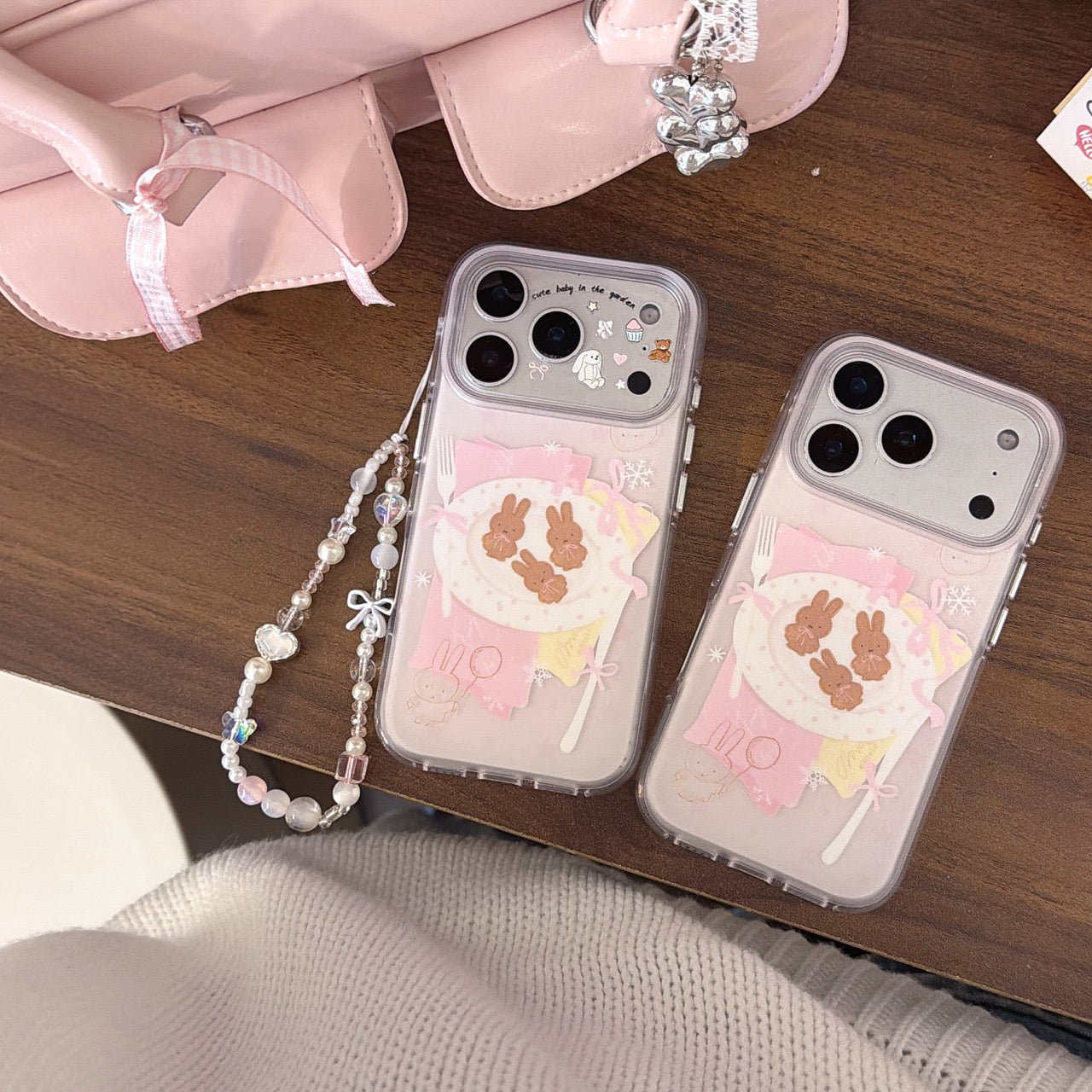 Pink bow Miffy rabbit cookie phone case