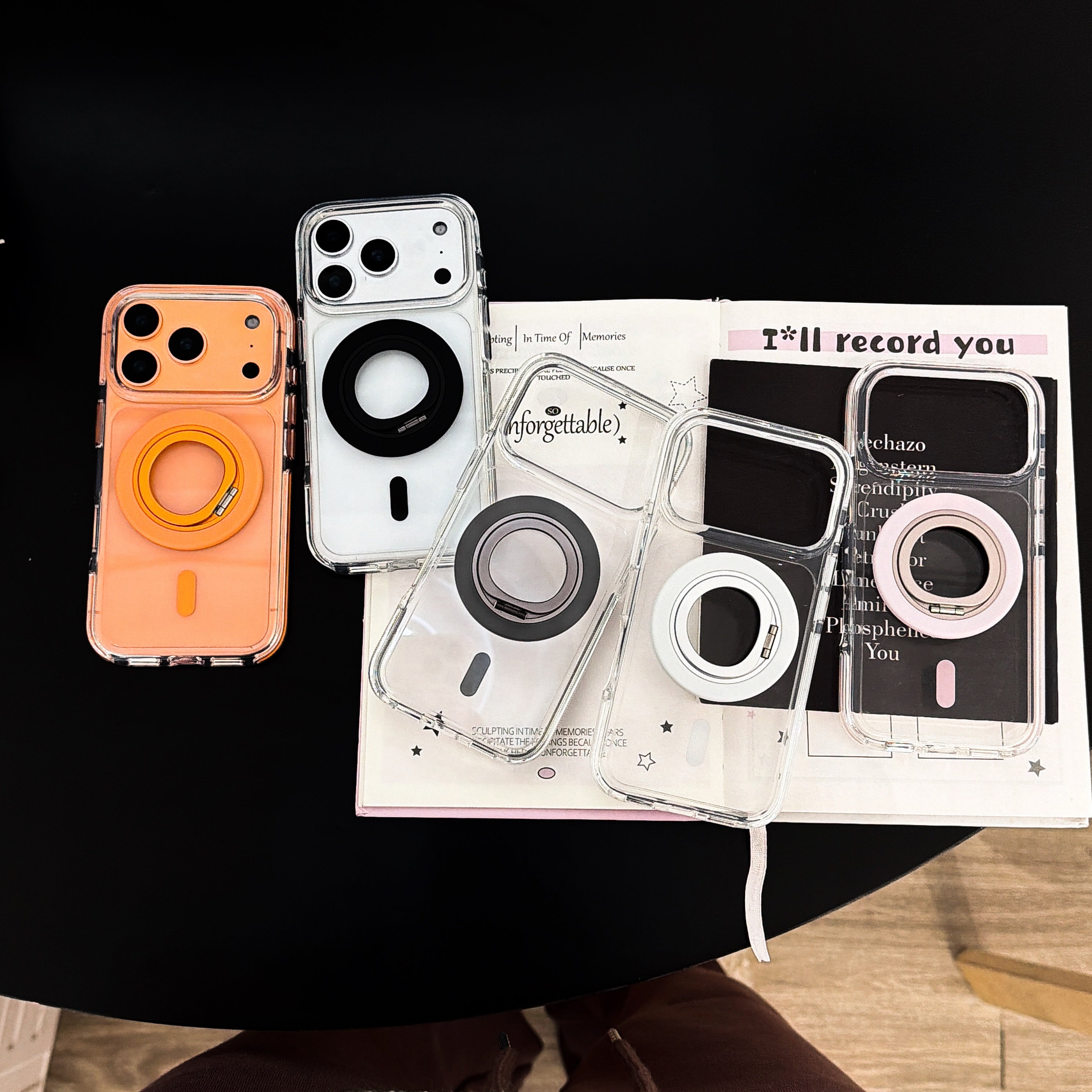 5-color magnetic + small circle 360 magnetic stand phone case