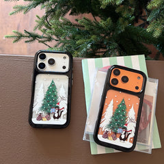 Christmas Black Kitten Round Edge Phone Case