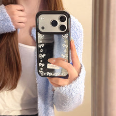 Edge trim with bow and star pattern, mirrored round edge phone case