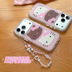 Bold Pink & Black Kitty iPhone Case | Retro Kawaii Graphic Cover