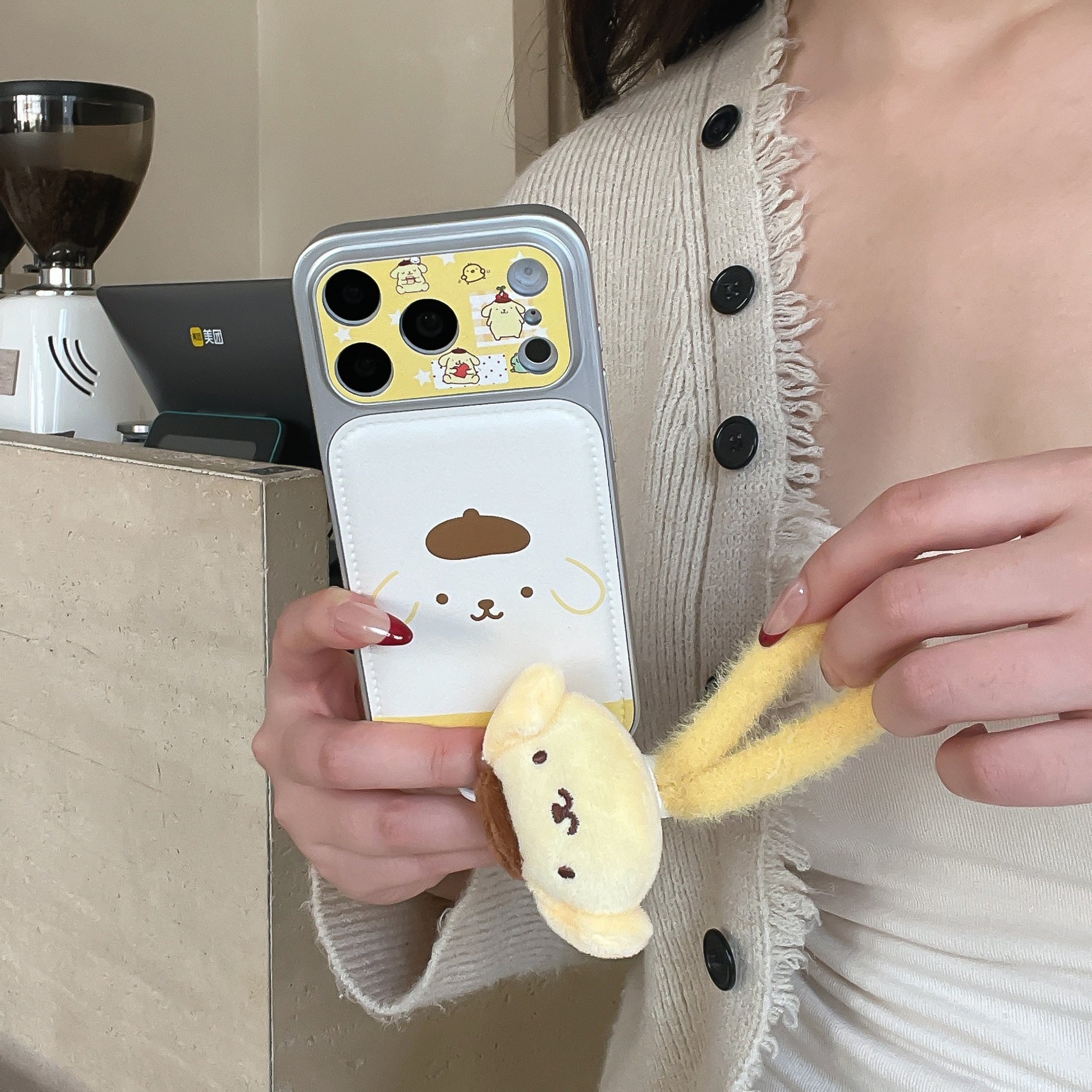 Cute Cartoon Chiikawa & Pompompurin Phone Case for iPhone 13-17 Pro Max