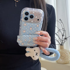 Blue and white polka dot Miffy rabbit phone case
