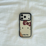 Load image into Gallery viewer, Leopard print bow Kitty mirrored rounded edge space shell