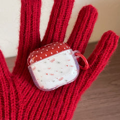 Polka dot bow wings AidPods earphone case