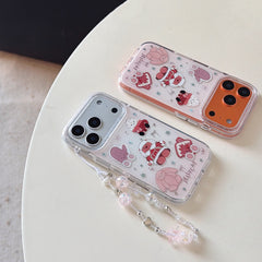 Pinkish-brown winter jellycat gold-plated rounded edge phone case