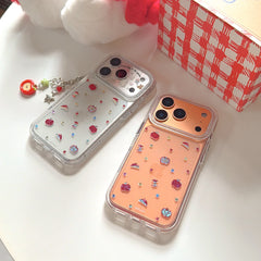 Colorful star pattern multiple Apple logo round-edge iPhone case