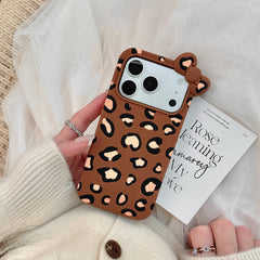 Kitty Leopard Print Silicone Phone Case