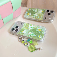Urban Graffiti Bear & Clover iPhone Case | Street Art Aesthetic