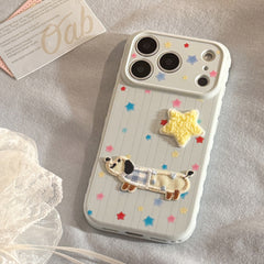 Guava Pink 3D Plush Dachshund Phone Case