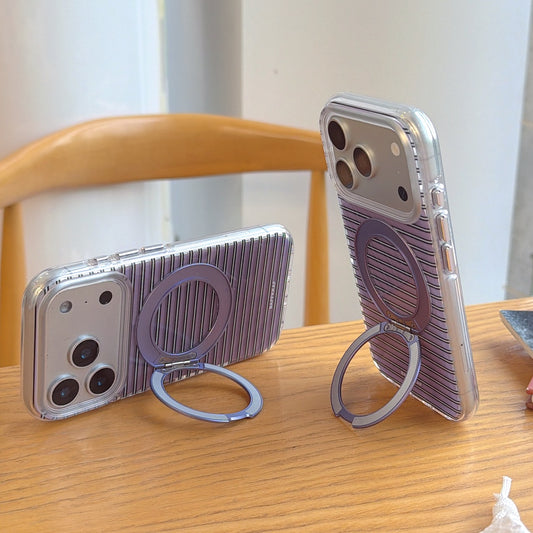 Modern Purple & Blue Striped iPhone Case | 360° Kickstand Series