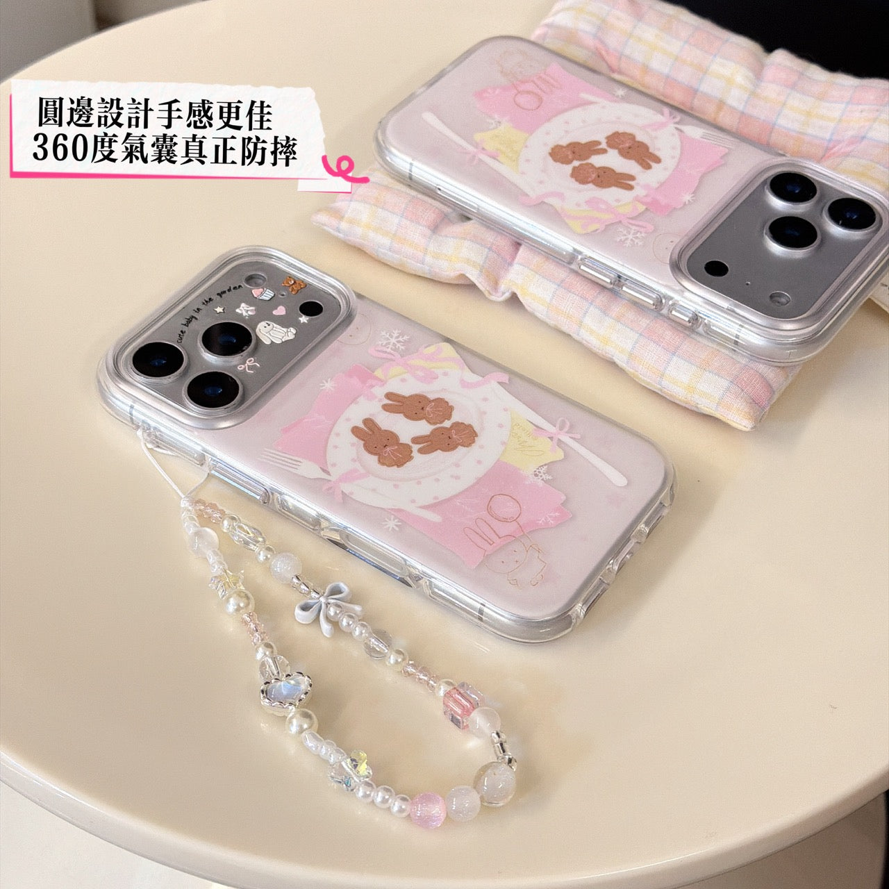 Pink bow Miffy rabbit cookie phone case