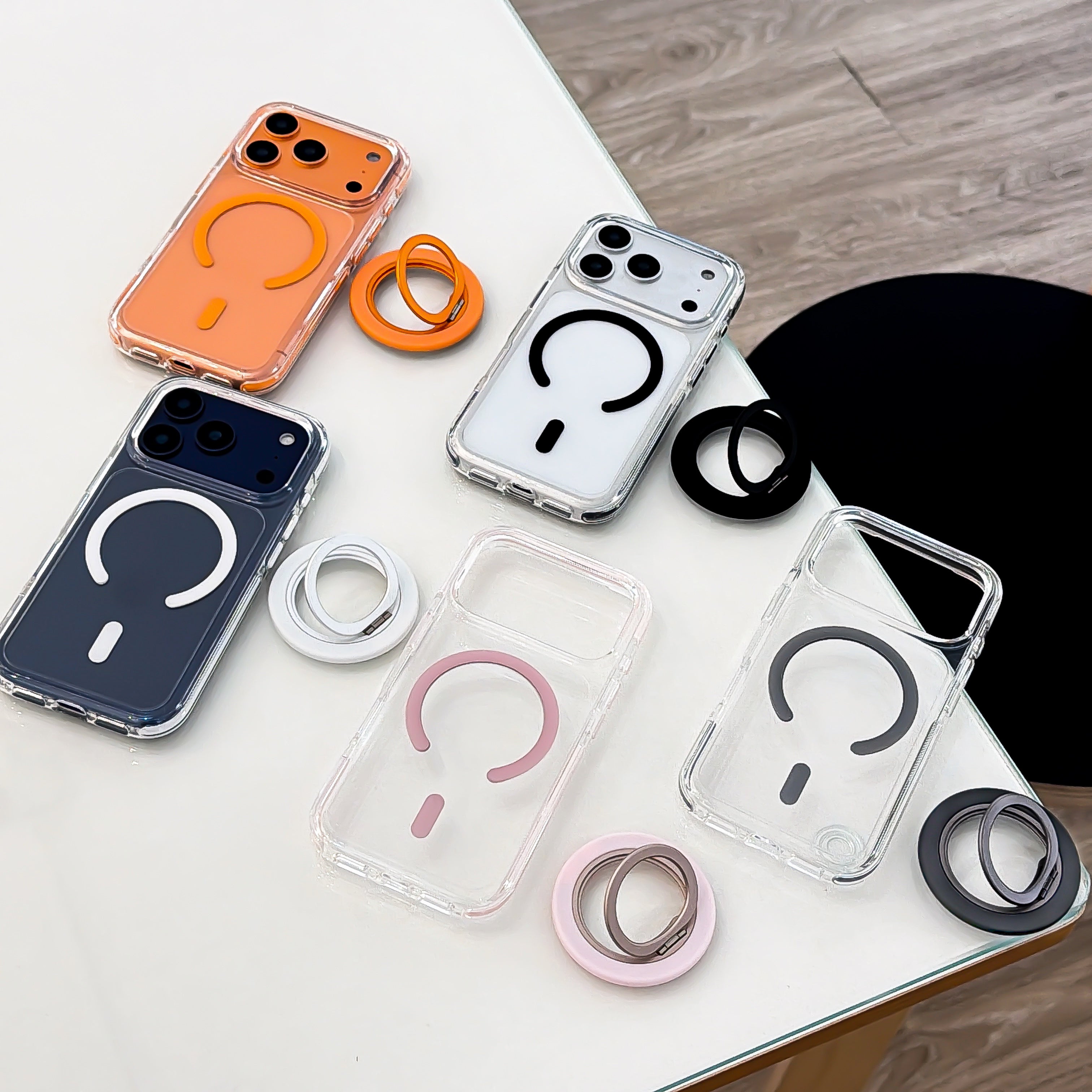 5-color magnetic + small circle 360 magnetic stand phone case