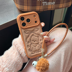 Brown striped bow West Highlands shockproof phone case