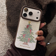 Chocolate Gilded Christmas Light Tree Phone Case