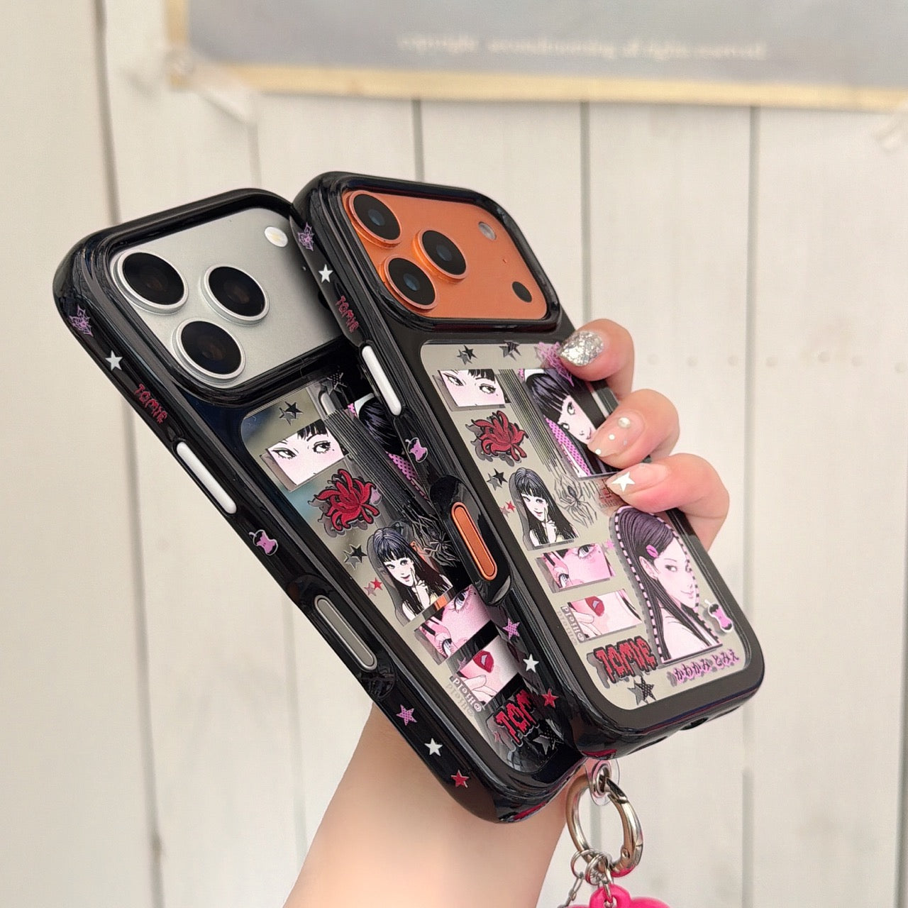 Pink Gothic Tomie Horror Aesthetic Case | Y2K Mirror Space Shell