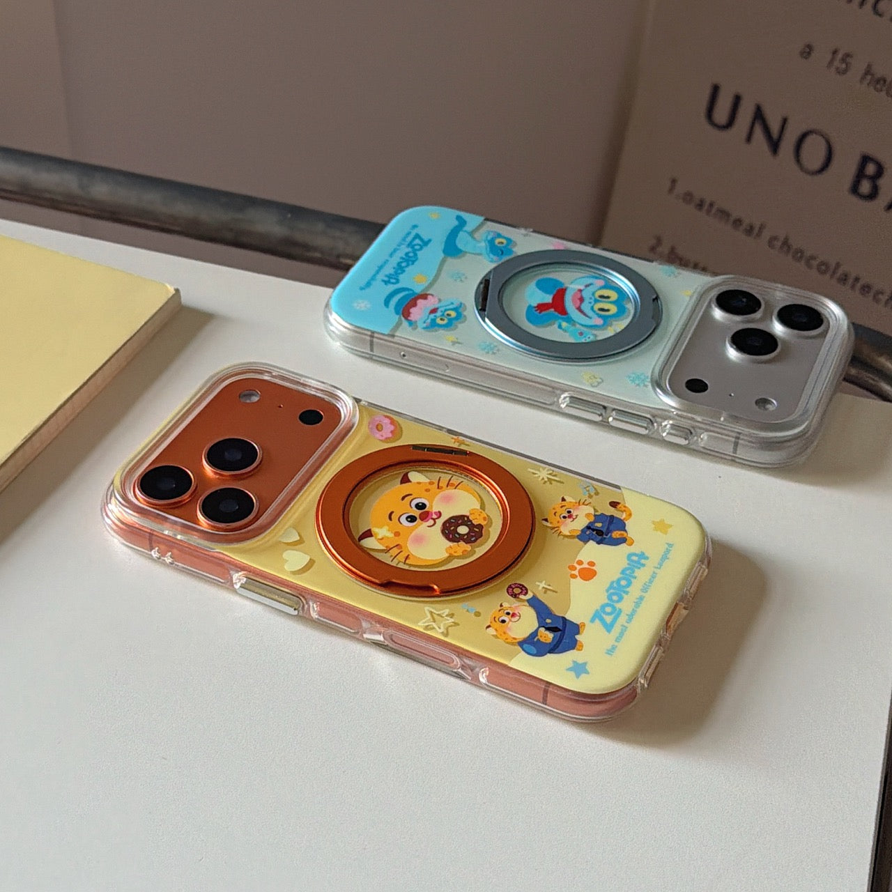 Leopard Officer/Gary Stand Round Edge Airbag Phone Case