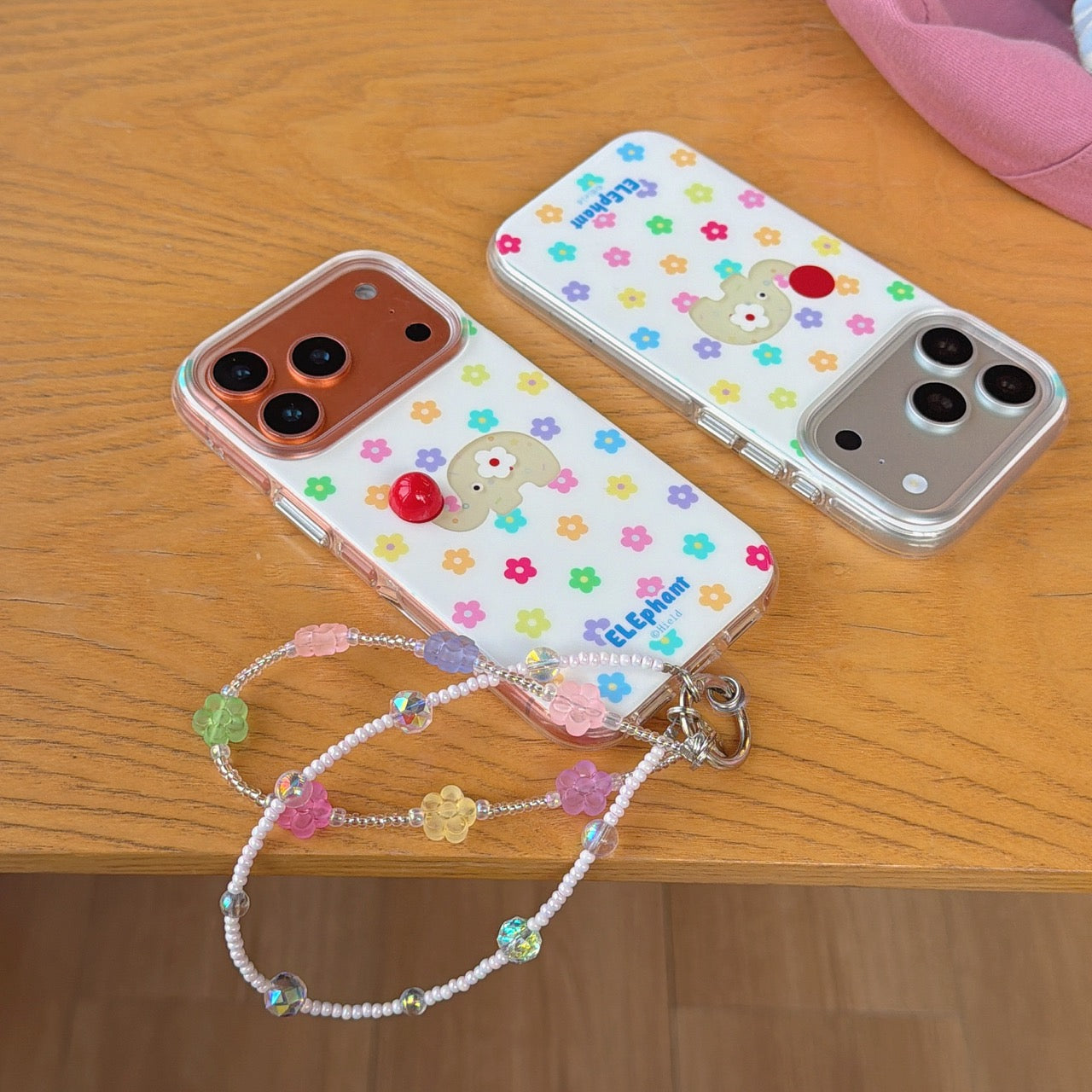 Colorful Floral Red Nose Elephant iPhone Case | Kawaii Animal Art