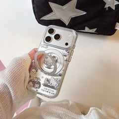 Urban B&W Graffiti Kitty Case | 360° Rotating Kickstand Cover