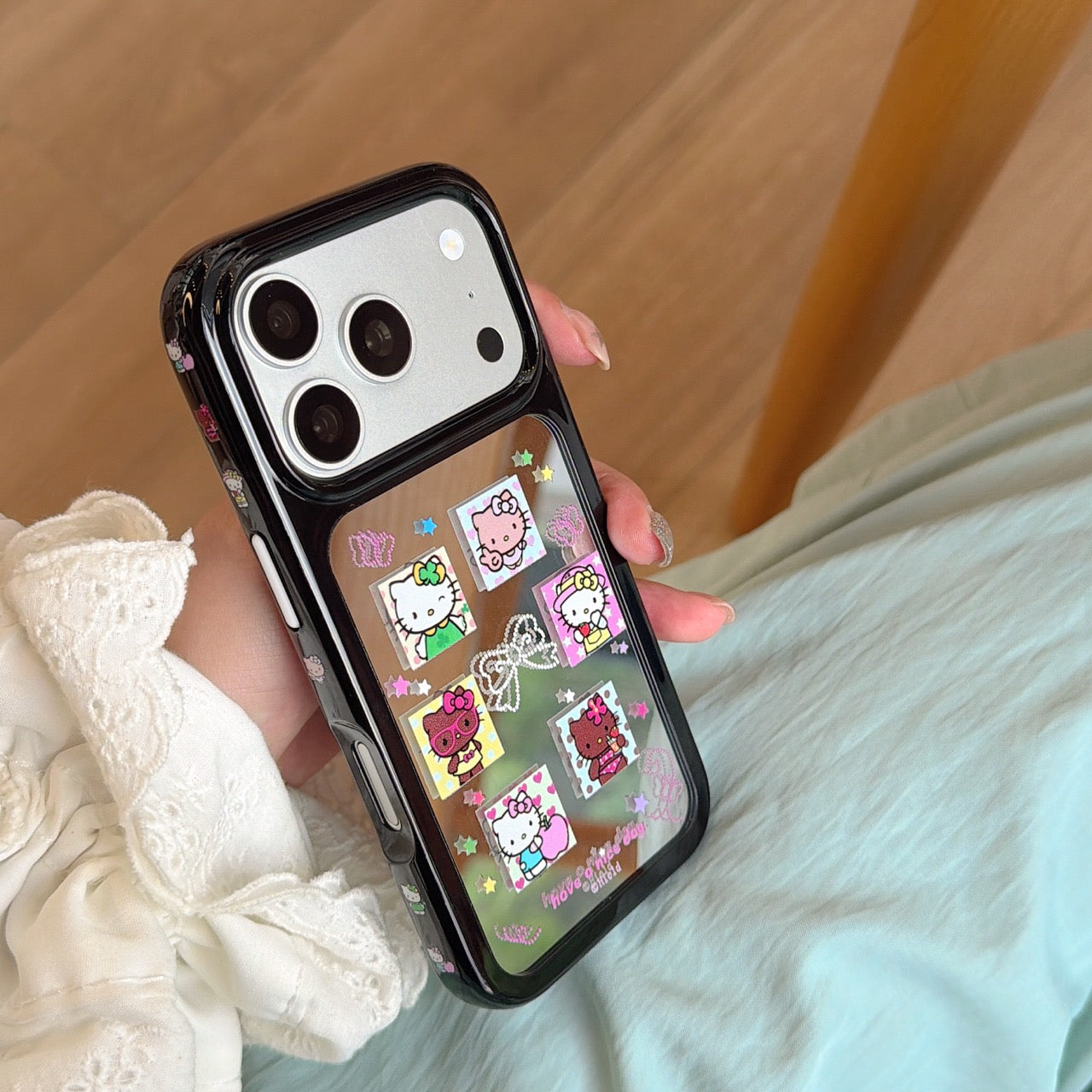 Kitty Bowknot Memo Mirror Case | Aesthetic Stationery Style Cover