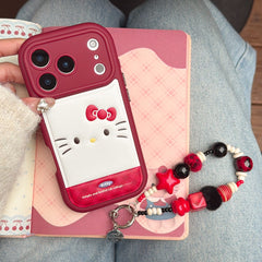 Red Hello Kitty Emoji Phone Case for iPhone 13-17 Pro Max