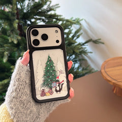 Christmas Black Kitten Round Edge Phone Case