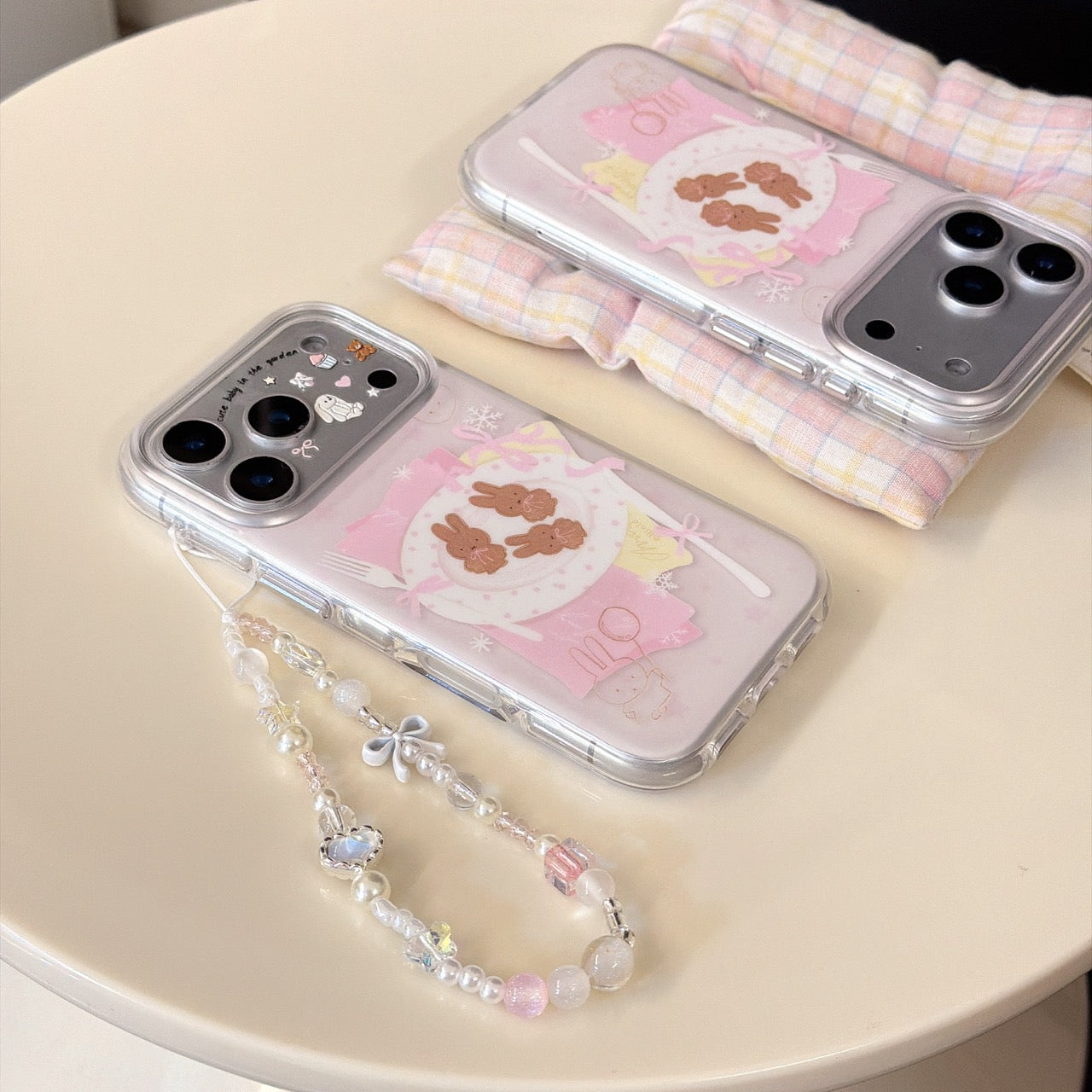 Pink bow Miffy rabbit cookie phone case
