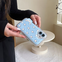 Blue and white polka dot Miffy rabbit phone case