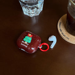 Red splatter ink 3D Christmas tree headphone cover