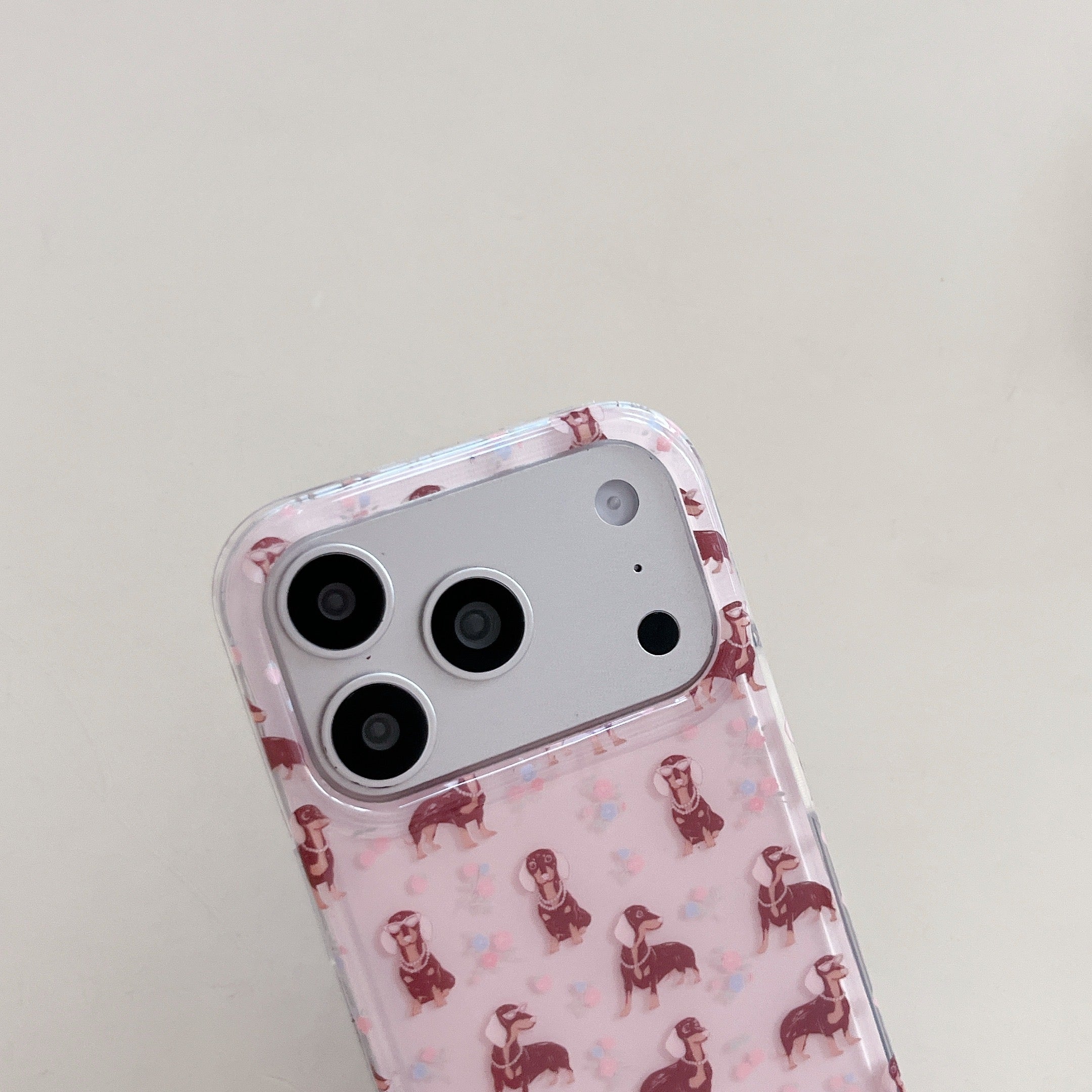 Preppy Floral Dachshund Case: Shockproof Ditsy Flower Dog Series for iPhone 13-17 Series
