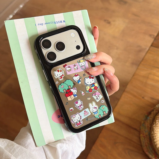 Vacation Kitty Aesthetic Mirror Case | Y2K Space Shell Edition