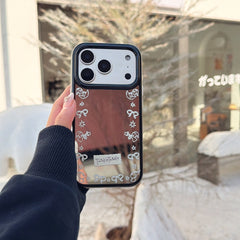 Edge trim with bow and star pattern, mirrored round edge phone case