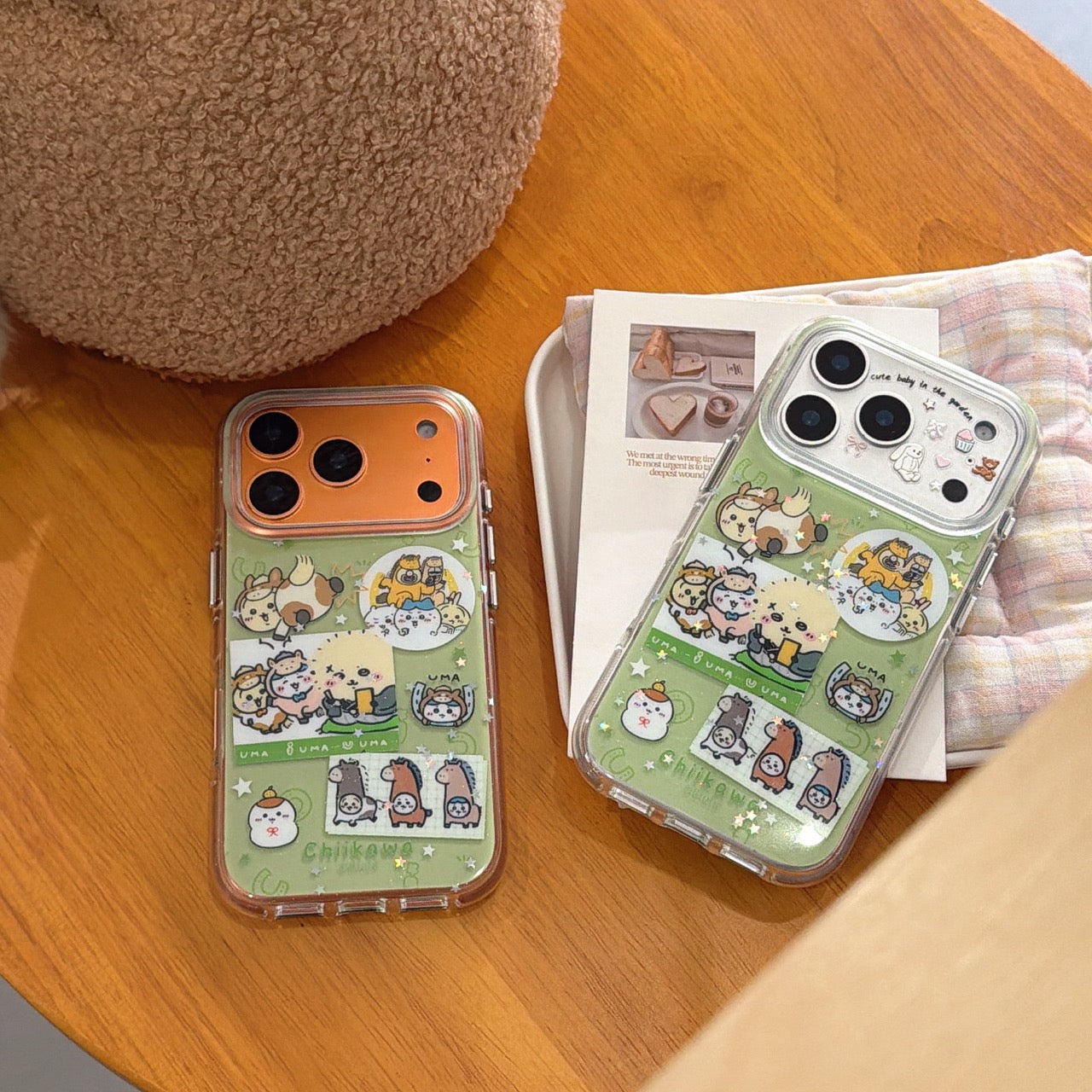 Green Chiikawa Pony Rounded Edge Airbag Apple Phone Case