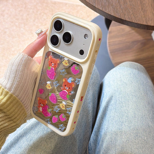 Doodle Star & Strawberry Rilakkuma Case: Protective Kawaii Series for iPhone 13-17 Series