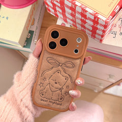 Brown striped bow West Highlands shockproof phone case