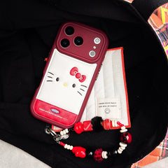 Red Hello Kitty Emoji Phone Case for iPhone 13-17 Pro Max