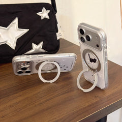 Winter Snowflake Black Cat and White Dog Phone Case