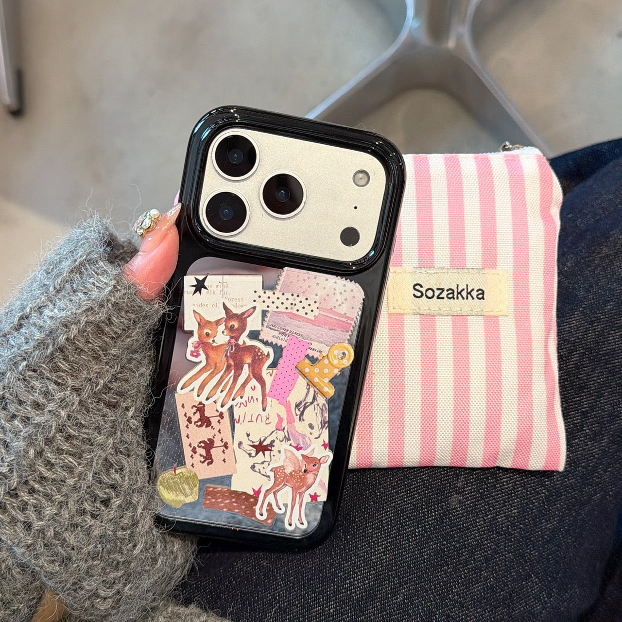 Retro collage deer iPhone case for iPhone 17 Pro